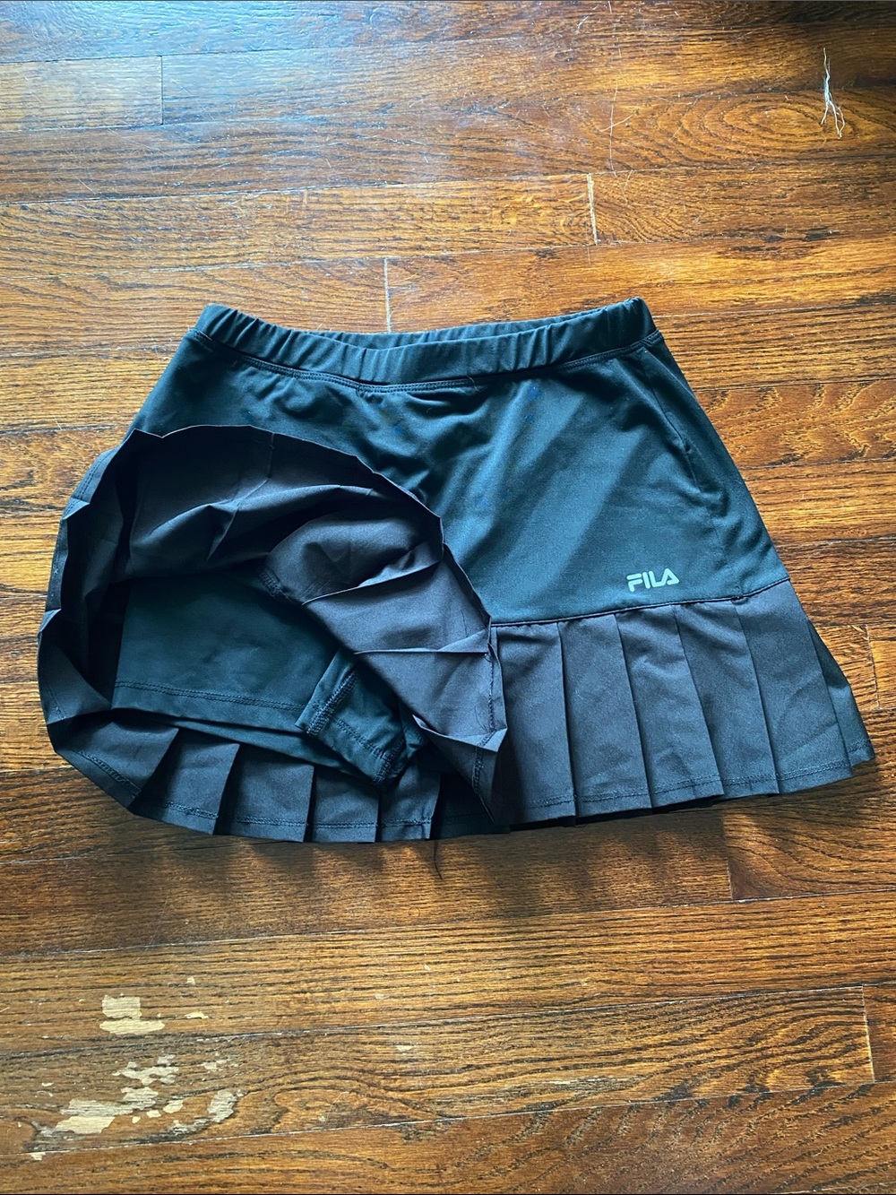 FILA Black Pleated Tennis Skirt with Built-In Shorts